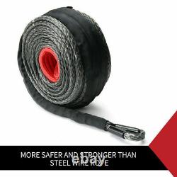 24360LBS Winch Rope 10MM x 30M Hook Synthetic Car Tow Recovery Cable Black GOOD