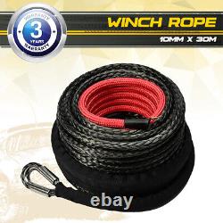 24360 pounds 4WD Winch Rope 10mm x 30m Synthetic Dyneema Tow Recovery Cable #F