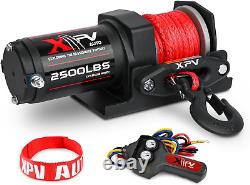 2500Lbs Electric Winch 12V Synthetic Rope Nylon Towing Winches for ATV UTV Boat