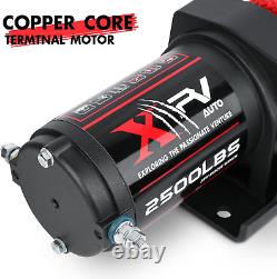 2500Lbs Electric Winch 12V Synthetic Rope Nylon Towing Winches for ATV UTV Boat