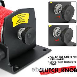 2500Lbs Electric Winch 12V Synthetic Rope Nylon Towing Winches for ATV UTV Boat