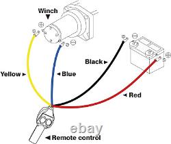 2500Lbs Electric Winch 12V Synthetic Rope Nylon Towing Winches for ATV UTV Boat