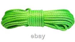 28M 10MM 13500 LBS green SYNTHETIC WINCH ROPE WITH HOOK WIRE 4X4 UHMPE