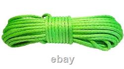 28m 10mm 13500 Lbs Green Synthetic Winch Rope With Hook Wire 4x4 Uhmpe