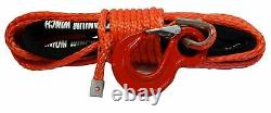 28m 10mm 13500 Lbs Red Synthetic Winch Rope With Hook Wire 4x4 Uhmpe