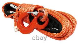 28m 10mm 13500 Lbs Red Synthetic Winch Rope With Hook Wire 4x4 Uhmpe