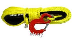 28m 10mm 13500 Lbs Yellow Synthetic Winch Rope With Hook Wire 4x4 Uhmpe