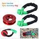 2 Pcs Green Soft Shackle Rope Cable Synthetic Fiber Tow Recovery Strap 38,000 Lb