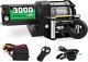 3000lb Atv Winch, Electric Winch 12v, Steel Cable Winch, With Wireless Remote And