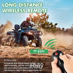 3000Lb ATV Winch, Electric Winch 12V, Steel Cable Winch, with Wireless Remote and