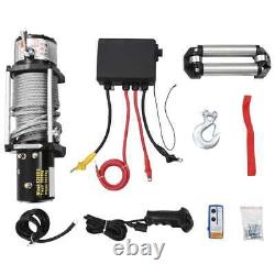 3000lb 12V Electric Winch Offroad with Synthetic Rope Remote Control for Car SUV