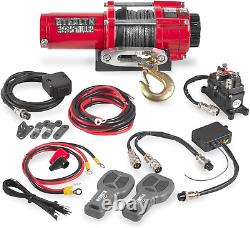 3500Lb UTV ATV Winch, 12-Volt Electric Winch with 2 Wireless Remotes with Synthe