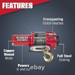 3500Lb UTV ATV Winch, 12-Volt Electric Winch with 2 Wireless Remotes with Synthe
