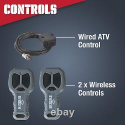 3500Lb UTV ATV Winch, 12-Volt Electric Winch with 2 Wireless Remotes with Synthe