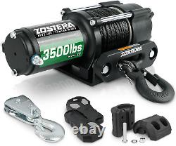 3500Lbs ATV/UTV Winch with Synthetic Rope, Electric Boat Trailer Winch 12V, Wate
