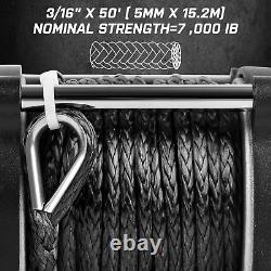 3500Lbs ATV/UTV Winch with Synthetic Rope, Electric Boat Trailer Winch 12V, Wate