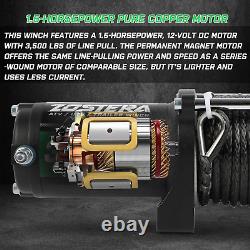 3500Lbs ATV/UTV Winch with Synthetic Rope, Electric Boat Trailer Winch 12V, Wate
