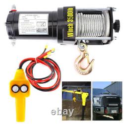 3500lb 12V Electric Winch Synthetic Rope IP67 Waterproof for ATV UTV Boat