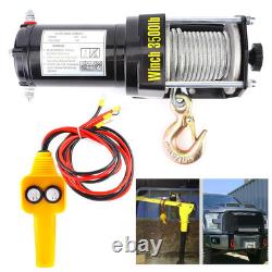 3500lb 12V Electric Winch with Synthetic Rope Waterproof for ATV UTV Boat