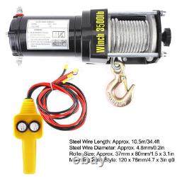 3500lb 12V Electric Winch with Synthetic Rope Waterproof for ATV UTV Boat