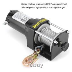 3500lb 12V Electric Winch with Synthetic Rope Waterproof for ATV UTV Boat