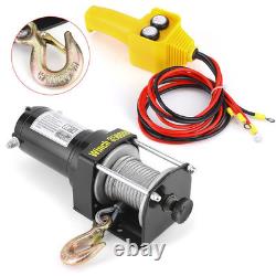 3500lb 12V Electric Winch with Synthetic Rope Waterproof for ATV UTV Boat