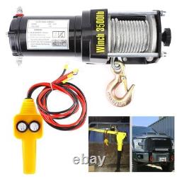 3500lbs 12V Electric Winch Synthetic Rope Waterproof For ATV UTV Boat Accessory