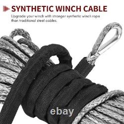 3X3/16 inch x 50 inch 7700LBs Synthetic Winch Line Cable Rope with Protecing Sl