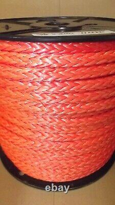 3/8 (10mm) x 300' HMPE Winch Line, Synthetic Rigging Rope, 12-Strand Braid, USA