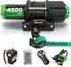 4500lb Atv/utv Winch, 12v Electric Winch, Winch With Synthetic Rope, Winch With Wir