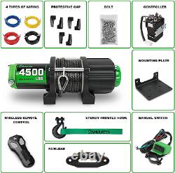 4500LB ATV/UTV Winch, 12V Electric Winch, Winch with Synthetic Rope, Winch with Wir