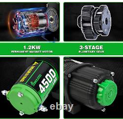 4500LB ATV/UTV Winch, 12V Electric Winch, Winch with Synthetic Rope, Winch with Wir