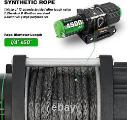 4500LB ATV/UTV Winch, 12V Electric Winch, Winch with Synthetic Rope, Winch with Wir