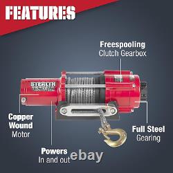 4500Lb Winch, 12 Volt Electric Winch with 2 Wireless Remotes and Synthetic Rope