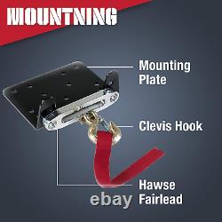 4500Lb Winch, 12 Volt Electric Winch with 2 Wireless Remotes and Synthetic Rope