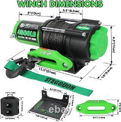 4500 Winch 12V Electric ATV/UTV Winch with Synthetic Rope, 2Pcs Wireless Remote a