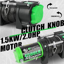 4500 Winch 12V Electric ATV/UTV Winch with Synthetic Rope, 2Pcs Wireless Remote a