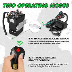 4500 Winch 12V Electric ATV/UTV Winch with Synthetic Rope, 2Pcs Wireless Remote a