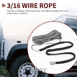 4X3/16 inch x 50 inch 7700LBs Synthetic Winch Line Cable Rope with Protecing Sl