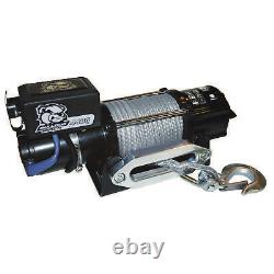 4,400 LB Trailer/Utility Winch 50 Ft Synthetic Rope Hawse Fairlead Mount Plate