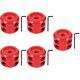 5 Sets Red Metal Cord Protector Winch Cable Stopper For Synthetic Rope