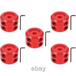 5 Sets Red Metal Cord Protector Winch Cable Stopper for Synthetic Rope