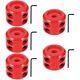 5 Sets Red Metal Cord Protector Winch Stopper Hook For Synthetic Rope Cable Atv