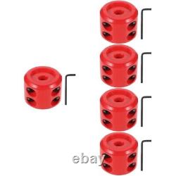5 Sets Red Metal Cord Protector Winch Stopper for Synthetic Rope Atv