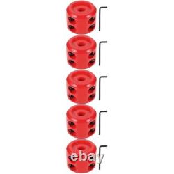 5 Sets Red Metal Rubber Cord Protector Atv Winch Rope Stopper for Synthetic