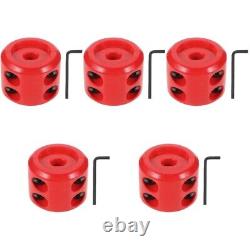 5 Sets Red Metal Rubber Cord Protector Atv Winch Rope Stopper for Synthetic