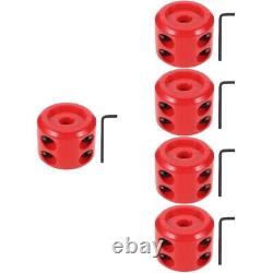 5 Sets Red Rubber Cord Protector Atv Winch Rope Stopper for Synthetic Threader