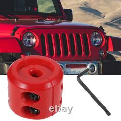 5 Sets Red Rubber Metal Cord Protector Winch Hook Stopper for Synthetic Rope