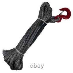 5 x 8mm Dyneema SK75 Synthetic 12-Strand Winch Rope x 20m With Hook Off Road ATV