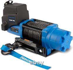 6000 Lb Load Capacity Electric Winch Kit Synthetic Rope with Hawse Fairlead Wate
